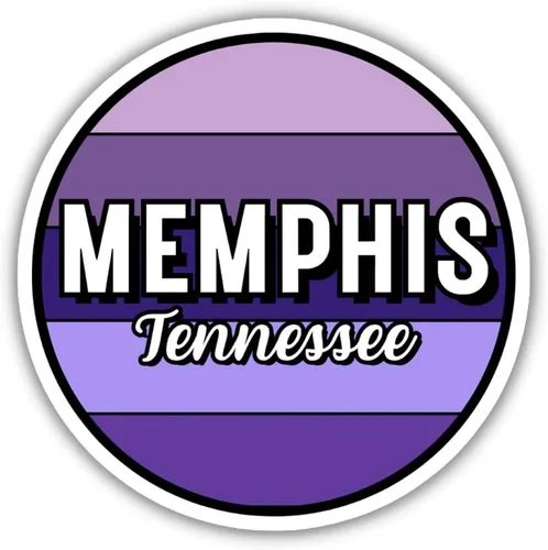 Vista 5 de Memphis Tennessee Travel Sticker, 2.5" Multiple Colors, Vinyl Laptop Water Bottle Planner Journal, Collectible Places I've Been, Luggage Decal Earth