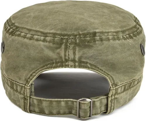 Vista 4 de VOBOOM Gorras militares de algodón lavado, diseño único, vintage, planas