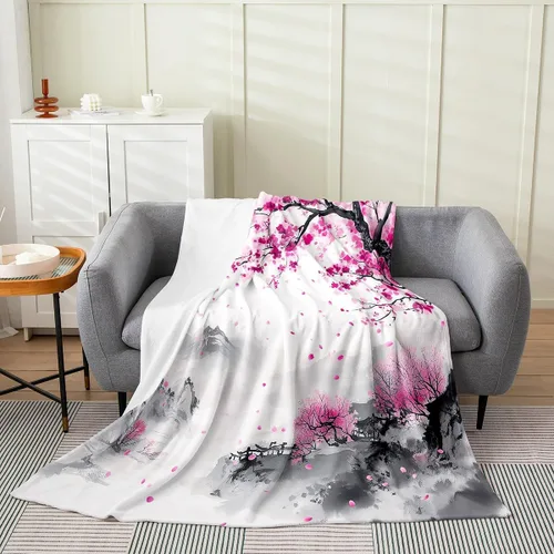 Vista 43 de jejeloiu Cute Mushroom Decor Plush Throw Blanket, For Kids Boys Girls 40"x50" Botanical Plants All Season,Bed Blanket Cartoon Mushrooms Flannel