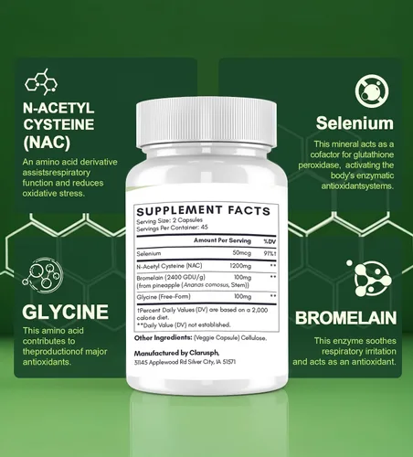 Vista 3 de Suplemento NAC para respiratorio e inmunidad* y pulmón* NAC para antioxidantes N-acetilcisteína 4 en 1 1200 mg con glicina para aumentar*