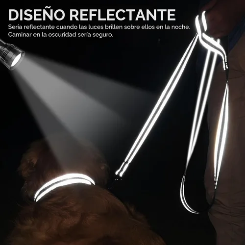 Vista 4 de Joytale - Correa reflectante de doble cara para perro, 6, 5 y 4 pies, resistente de nailon, asa acolchada, para pasear perros pequeños y medianos