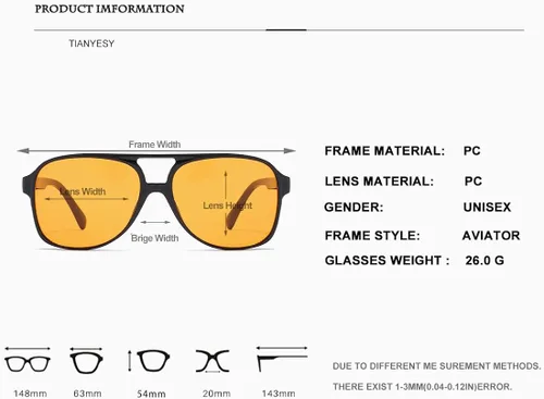 Vista 5 de TIANYESY Gafas de sol clásicas vintage estilo aviador para mujeres y hombres, montura grande retro de los años 70