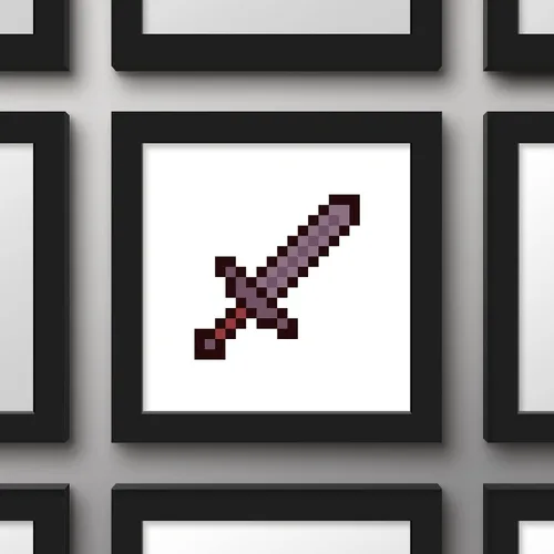 Vista 3 de Trends International Gallery Pops Minecraft: Pixeles icónicos - Artículos - Póster de pared de espada de hierro, 12 x 12 pulgadas, versión enmarcada