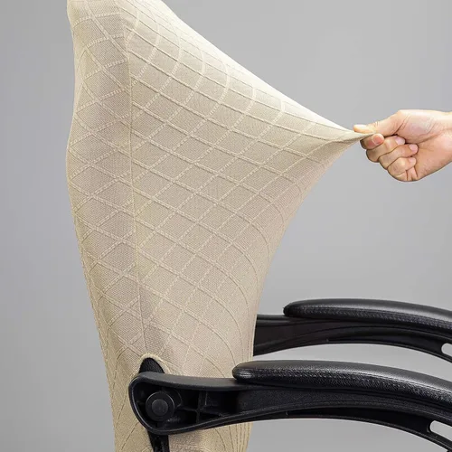 Vista 5 de Melaluxe - Funda elástica de jacquard para silla de oficina, funda extraíble y lavable para silla de escritorio, cubierta giratoria para asiento