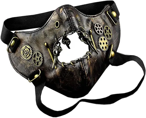 Vista 2 de SteamPunk - Máscara de engranajes vintage para hombre y mujer