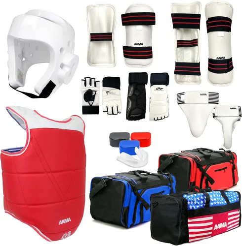 Vista 8 de AAMA Juego completo de equipos de protección de combate de Taekwondo - Personalizable