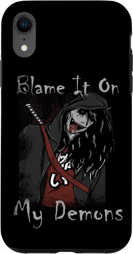 Vista 8 de Funda para iPhone 15 Blame It On My Demons - Funda de manga de anime de monstruo de terror japonés