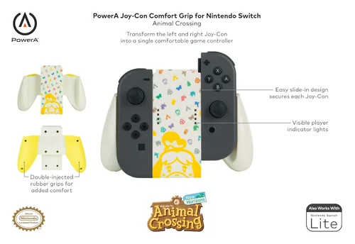 Vista 2 de PowerA Joy-Con Comfort Grip for Nintendo Switch - Animal Crossing Game Controller Gamepad Nintendo Switch Lite - Nintendo Switch