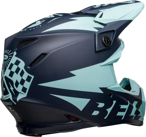 Vista 7 de Bell Moto-9 Flex Dirt - Casco de motocicleta de cara completa - Breakaway - Azul marino mate/azul claro, talla L