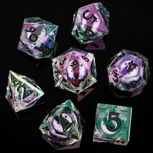 Vista 15 de DND - Juego de dados de metal, UBEUCK 7 piezas de dados de metal DND para cajas de juegos de mesa de Calabozos y Dragones