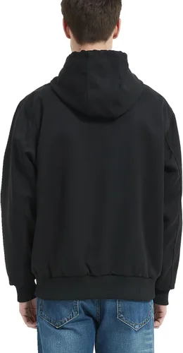 Vista 2 de MOERDENG Chaqueta de trabajo activa para hombre, ajuste holgado, con capucha, abrigos ligeros