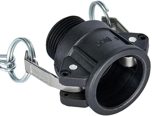 Vista 5 de 2 accesorios de polipropileno Camlock (acoplador hembra de 1 pulgada B x extremo macho) accesorios de manguera de leva y ranura + 2 accesorios