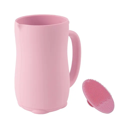 Vista 10 de mandoo Taza de enjuague de baño para bebés, silicona de grado alimenticio, taza de enjuague para champú y lavado corporal para niños con mango