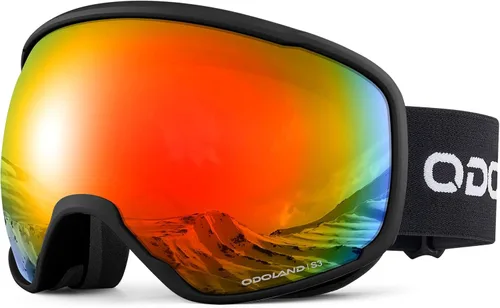 Vista 13 de Odoland Gafas de esquí de nieve S2 de doble lente antivaho OTG a prueba de viento UV400 para hombres, mujeres y jóvenes, esquí, snowboard Lente