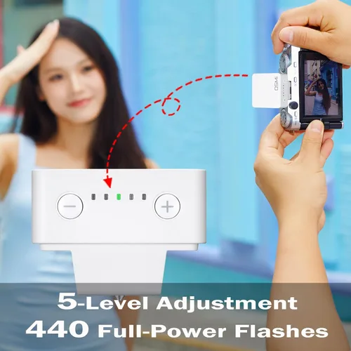 Vista 4 de Godox Flash Godox iM20 - Flash de cámara GN10/470 mAh/Tipo C/440 Flashes de potencia completa/3s tiempos de reciclaje/5 niveles de potencia/manual