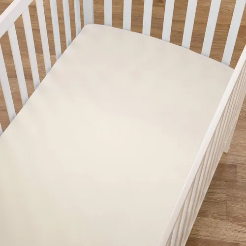 Vista 6 de American Baby Company Paquete de 3 sábanas bajeras para cuna, 100% algodón natural, 38 x 24 pulgadas, suaves y transpirables, portátiles para Beige