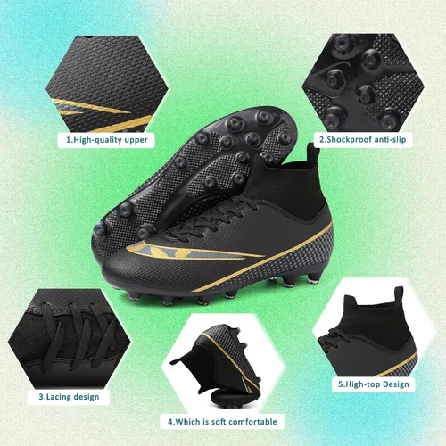 Vista 6 de Tacos de fútbol para hombre y mujer, zapatos de fútbol para interiores y exteriores, para niño grande AG TF