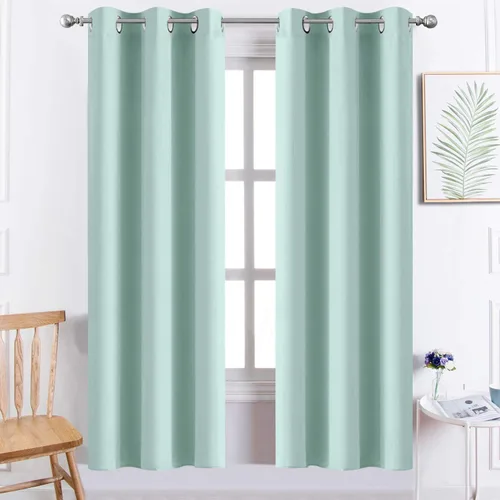 Vista 124 de Yakamok Cortinas opacas para dormitorio, aislamiento térmico, cortinas de oscurecimiento de habitación para sala de estar, juego de 2 paneles