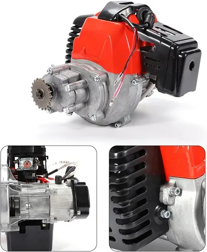 Vista 2 de CNCEST Motor completo de 2 tiempos de 49 CC, arranque de motor de un solo cilindro refrigerado por aire, perfecto para bicicletas de bolsillo