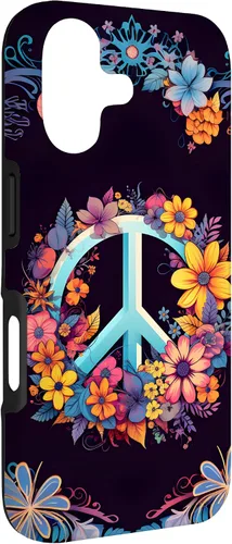 Vista 3 de Boho Floral Peace Sign Case for iPhone 17