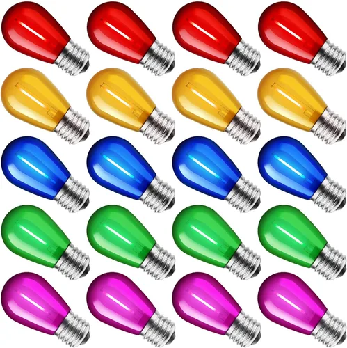 Vista 10 de Minetom Bombillas incandescentes Edison S14, paquete de 20 unidades, 11 W, blanco cálido
