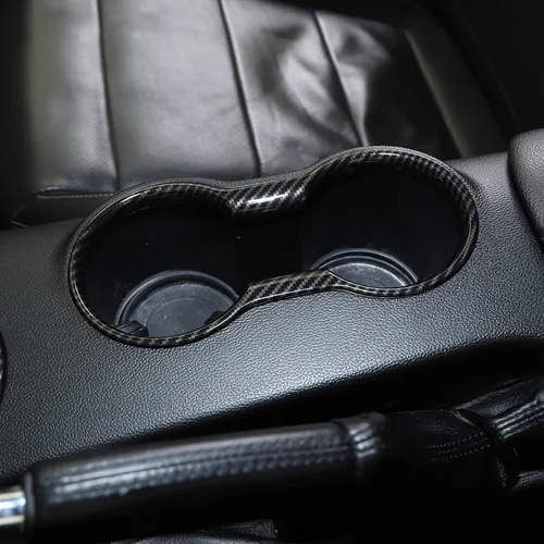 Vista 5 de RT-TCZ Cubierta de fibra de carbono para portavasos accesorios interiores compatibles con Ford Mustang 2015-2023