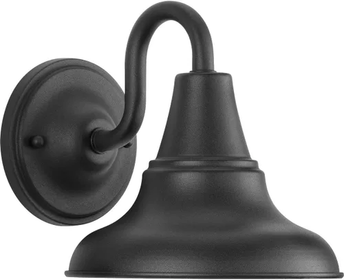 Vista 17 de Progress Lighting District LED Collection - Farol de pared mediana para exteriores, bronce envejecido, pantalla de metal blanco pintado, 1 luz