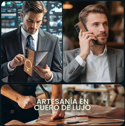 Vista 5 de Fingic - Funda para Samsung Galaxy Z Fold 7 compatible con Magsafe Kickstand A-Marrón