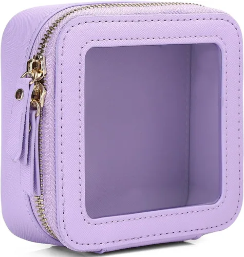 Vista 10 de Pinkmik Pequeña bolsa de maquillaje, mini estuche transparente para maquillaje y neceser con cremallera, organizador de bolsos para mujer