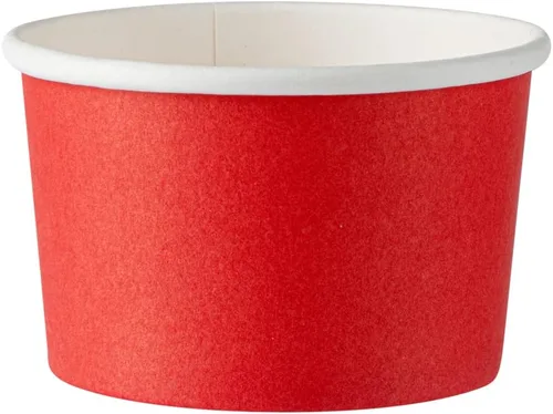 Vista 14 de Restaurantware 50 unidades rojo para llevar taza desechable de 3 x 3 x 1.8 pulgadas, mini taza de papel resistente a la grasa reciclable diseño