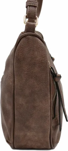 Vista 3 de Bolso bandolera de cuero sintético con dos bolsillos delanteros con cremallera
