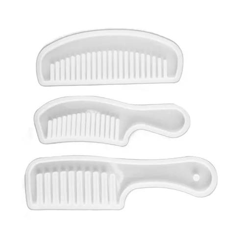 Vista 7 de Peine de resina de fundición de resina translúcida de dientes anchos para el cabello, juego de 3 piezas para hacer joyas de bricolaje