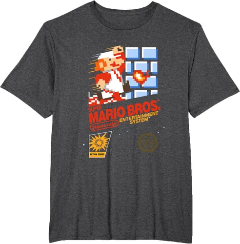 Vista 13 de Super Mario Dashin - Camiseta gráfica de acción, ajuste clásico, cuello redondo, color negro