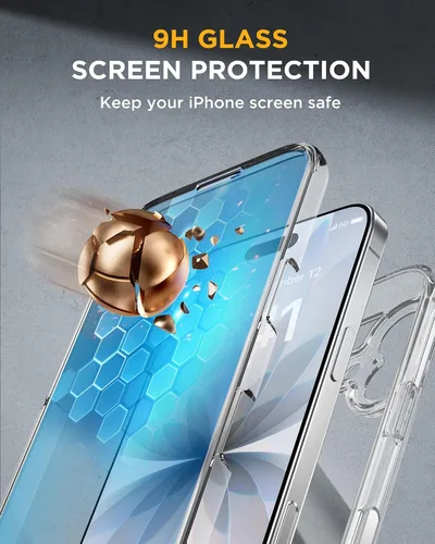 Vista 103 de Miracase Serie de vidrio para iPhone 11 de 6.1 pulgadas, funda protectora de cuerpo completo resistente mejorada con protector de pantalla de vidrio