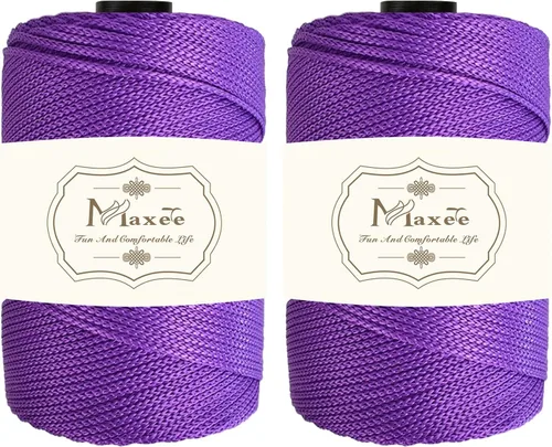 Vista 48 de Cordón de macramé de poliéster de alta calidad de 0.118 in × 218 yardas, 0.118 in, 100% polipropileno, ideal para ganchillo, ganchos de pared
