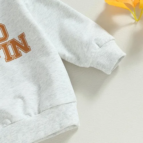 Vista 6 de Conjunto de sudadera de manga larga con estampado de letras para bebé y niño pequeño