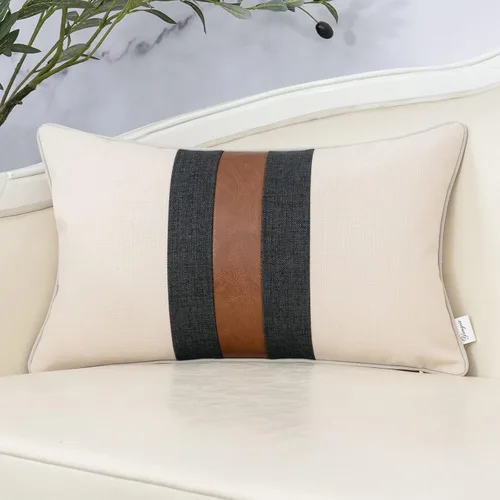 Vista 8 de Yangest - Funda de cojín de patchwork de lujo de 18x18 pulgadas, funda de almohada cuadrada de algodón y lino para sofá, dormitorio y sala de estar