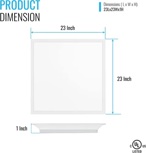 Vista 4 de LEDMyplace - Lámpara de techo LED de pantalla plana de 2 x 2 pulgadas, para oficina, tienda, almacén, 40 W, 5000 lúmenes, 6500 K luz diurna
