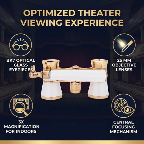 Vista 8 de Lentes binoculares de ópera para telescopio, 3 x 25, mini gafas de teatro portátiles con transporte, binoculares de teatro compacto con mango