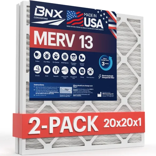 Vista 8 de BNX TruFilter - Filtro de aire para horno de CA MERV 13 de 16 x 20 x 1 pulgadas (paquete de 2) - Fabricado en Estados Unidos - Filtros de aire