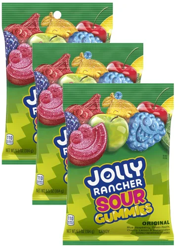 Vista 5 de JOLLY RANCHER Sour Gummies - Caja de dulces con sabor a fruta surtida, 3.5 onzas