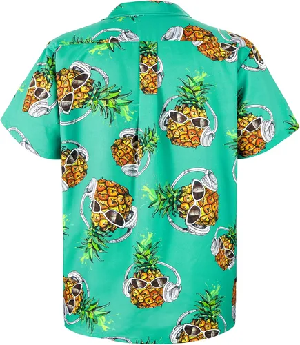 Vista 29 de Camisa hawaiana para hombre, con estampado floral, cómoda, con botones, casual, manga corta, ropa de playa para hombre