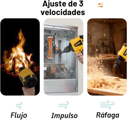 Vista 7 de Plumero de aire comprimido inalámbrico compatible con batería DeWalt de 20 V MAX (solo herramienta), soplador portátil 4 en 1, desinflador de vacío