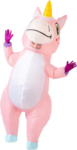Vista 2 de Spooktacular Creations Disfraz inflable para adulto, cuerpo completo montando un unicornio para fiesta inflable de Halloween