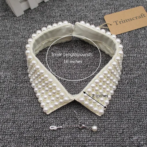 Vista 4 de Trimscraft collar collar de perlas simuladas desmontable falso collar gargantilla ropa accesorio para mujer