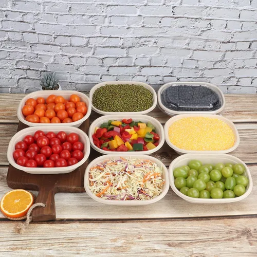 Vista 6 de Cuencos desechables de 20 onzas con tapas, contenedores de fibras vegetales, paquete de 50