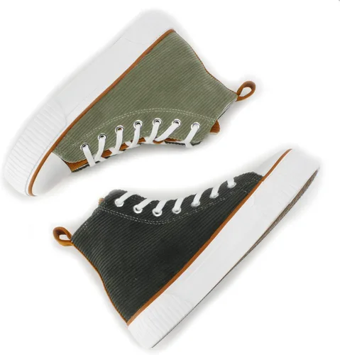 Vista 6 de PepStep Women's Fashion Platform High Top Sneakers, Cute Corduroy or Faux Lamb's Fur UpperMemory Foam Insole,Trendy Slim Shoe Lace