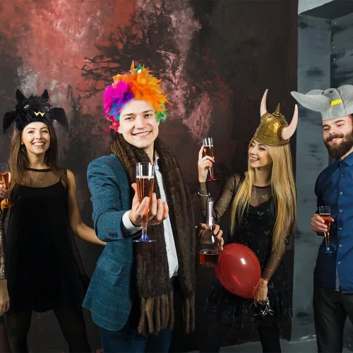 Vista 6 de Funny Party Hats Accesorios para cabina de fotos, sombreros de disfraz a granel, sombreros de vestir para adultos, juego surtido de 6 piezas