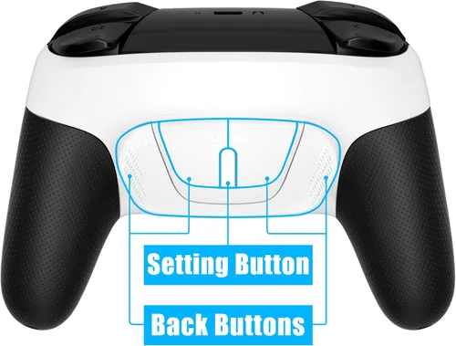 Vista 20 de eXtremeRate Back Buttons Attachment for Nintendo Switch Pro Controller, Clear Black Back Paddles Programable RISE4 Remap Kit for Switch Pro