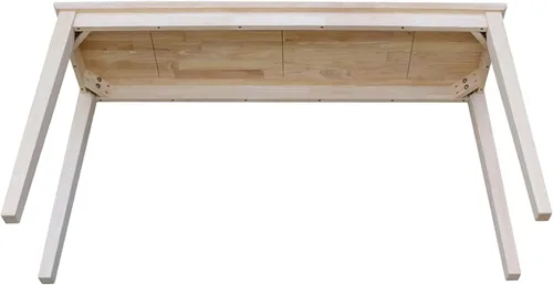 Vista 8 de Mesa para consola de madera sólida, sin acabado, Metal, madera, Unfinished